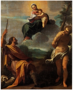 Madonna and Child in glory with the saints Roch and Sebastian
